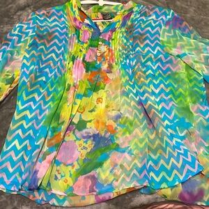 Very Sheer Multicolored Blouse | Casual Studio